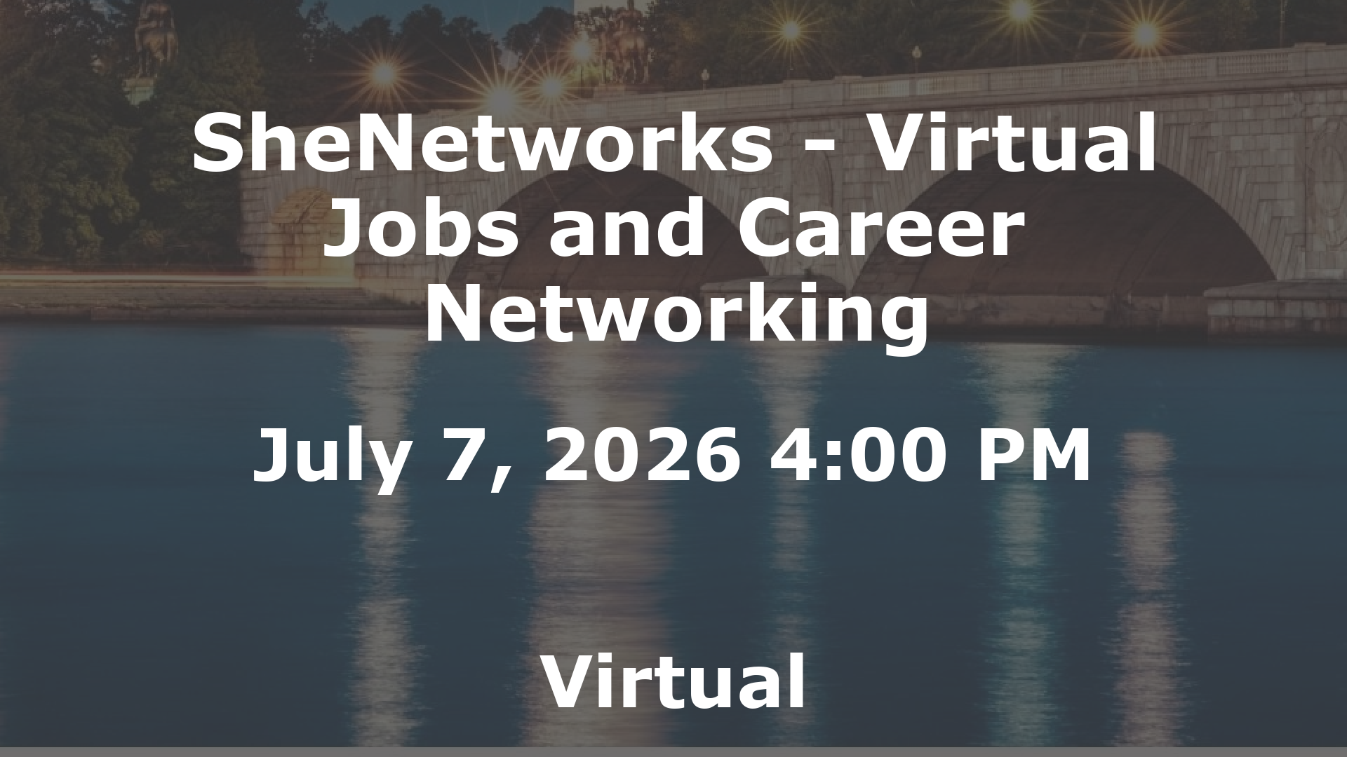 SheNetworks - Virtual Jobs and Career Networking event image